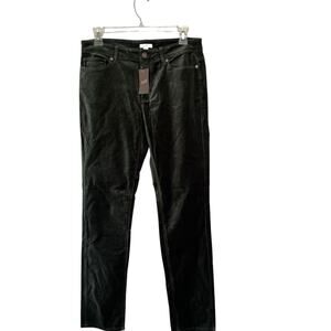 NWT J Jill Velvet Straight Leg 5-Pocket Jeans Pants Boxwood Green Women's 4